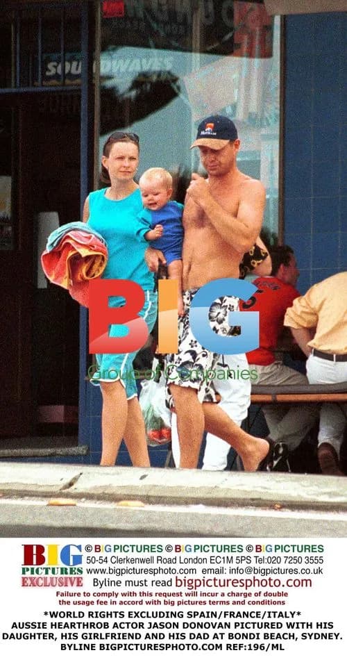 Jason Donovan at Bondi Beach with Family