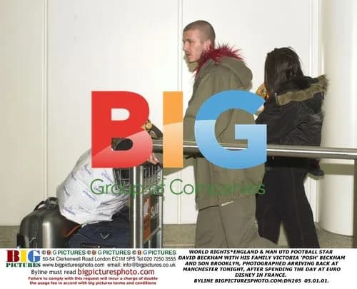 David Beckham with family at airport