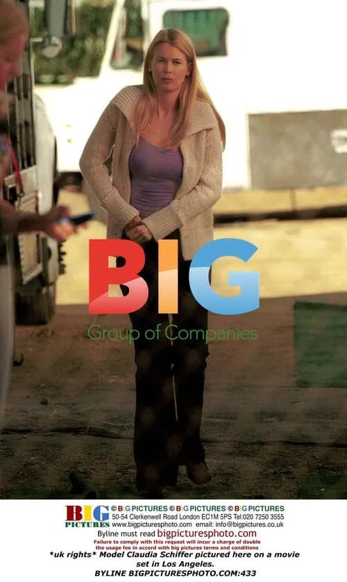 Claudia Schiffer on Movie Set in LA