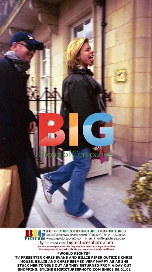 Chris Evans and Billie Piper Outside House