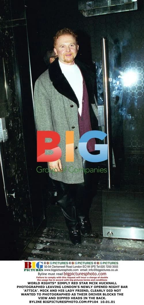 Simply Red's Mick Hucknall Leaving Attica Nightclub