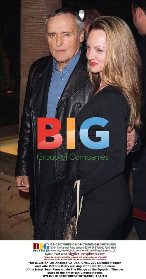 Dennis Hopper and wife at The Pledge premiere