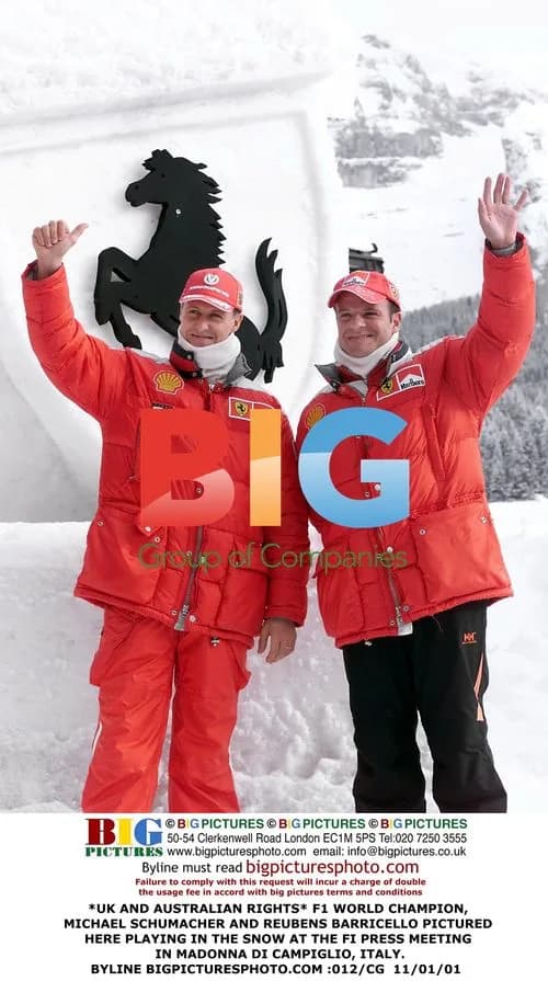 Schumacher and Barricello Play in Snow