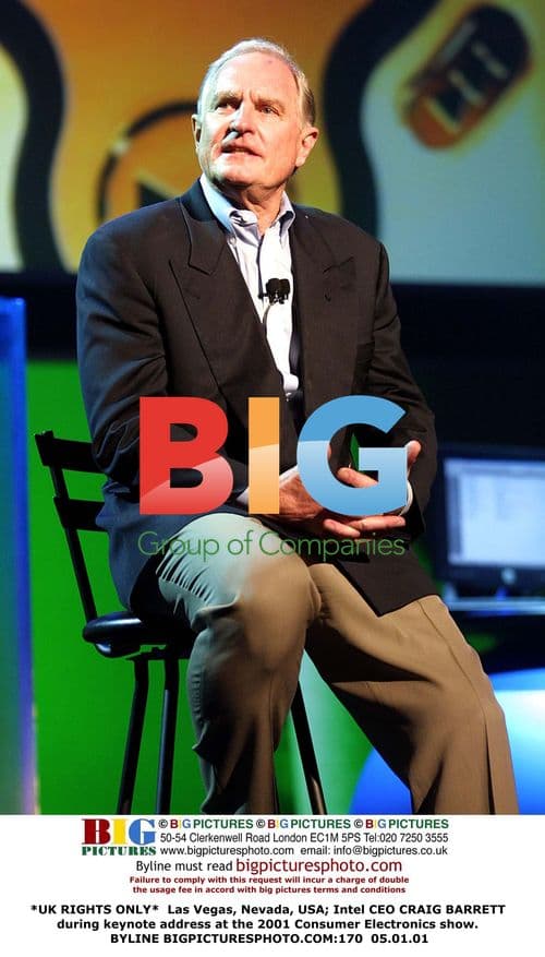 Intel CEO Craig Barrett at 2001 CES