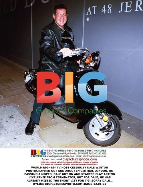 TV Host Dale Winton Plays 'Terminator' on Moped
