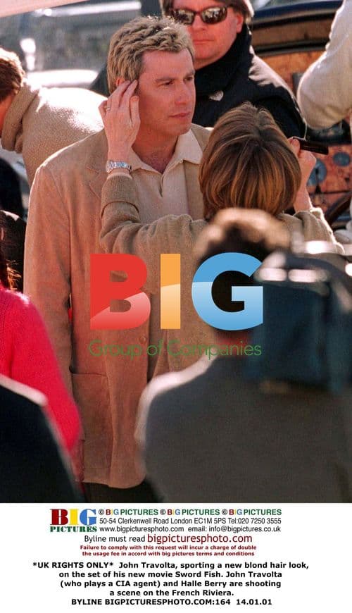 John Travolta on set of Sword Fish