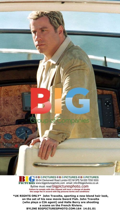 John Travolta on set of Sword Fish