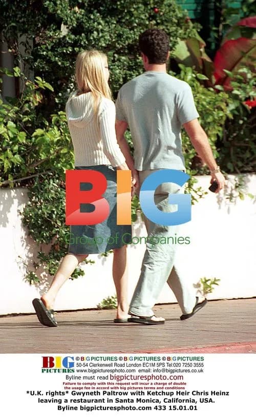 Gwyneth Paltrow and Chris Heinz leave restaurant in Santa Monica