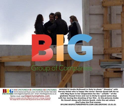 Andie McDowell on Italy film set with Dennis Quaid