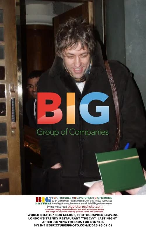 BOB GELDOF LEAVES 'THE IVY' RESTAURANT