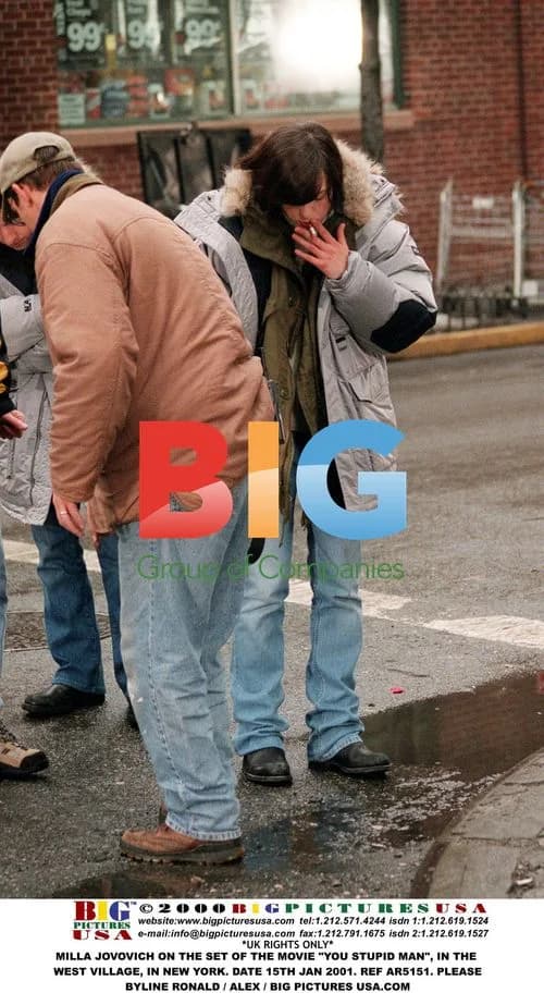Milla Jovovich on set of "You Stupid Man" in NYC