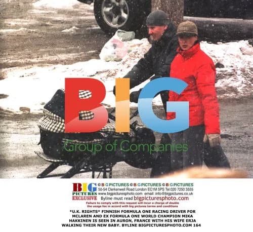 Mika Hakkinen and Wife Erja Seen with New Baby in Auron, France