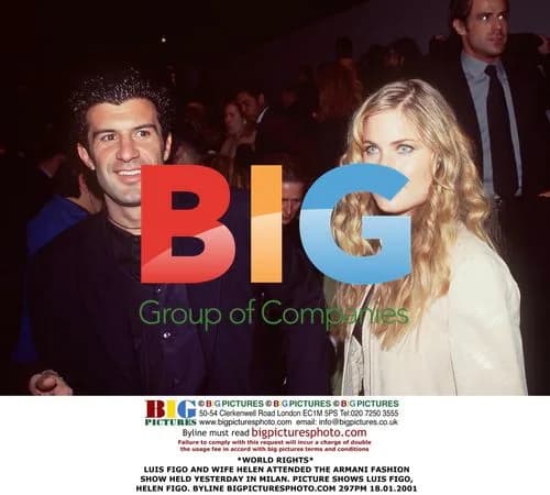Luis Figo and Wife Helen at Armani Show