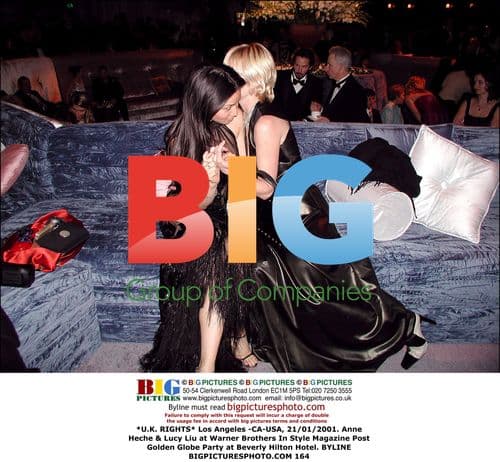 Anne Heche & Lucy Liu at Warner Bros. Post GG Party