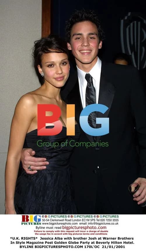 Jessica Alba with brother at Golden Globes party