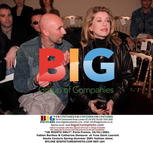 Barthez & Deneuve at Yves Saint Laurent Fashion Show