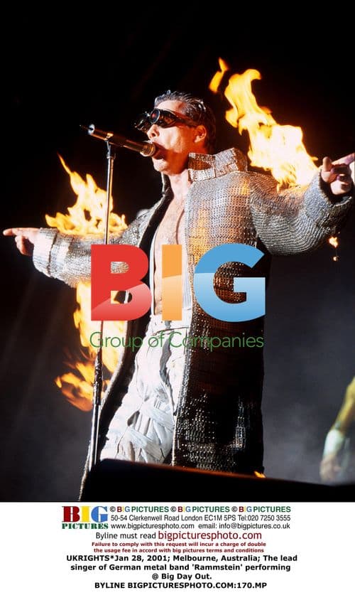 Rammstein singer performs at Big Day Out