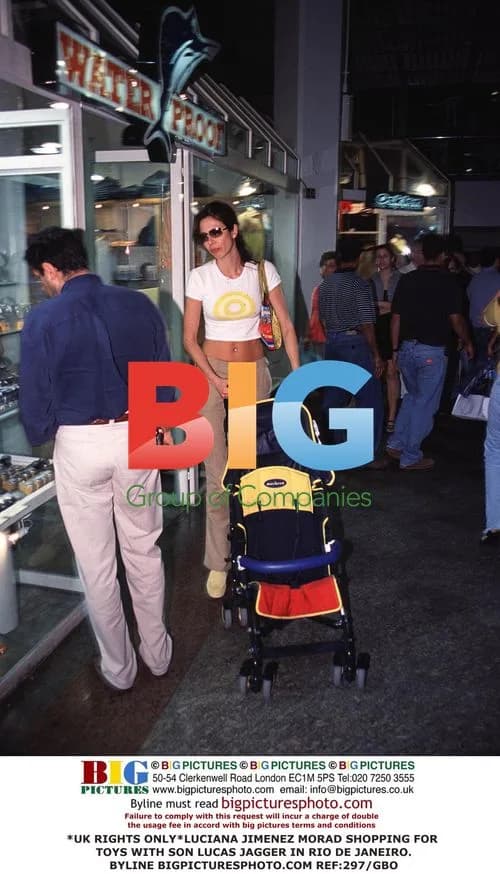 Luciana Jimenez Morad and son Lucas Jagger shopping