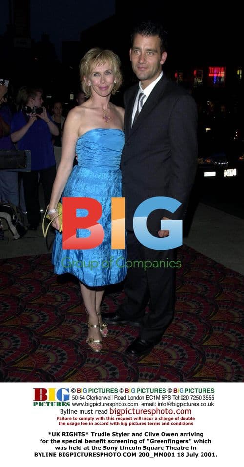 Trudie Styler and Clive Owen at "Greenfingers" premiere