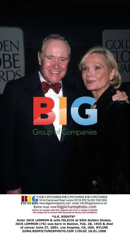 JACK LEMMON & wife FELICIA at 55th Golden Globes
