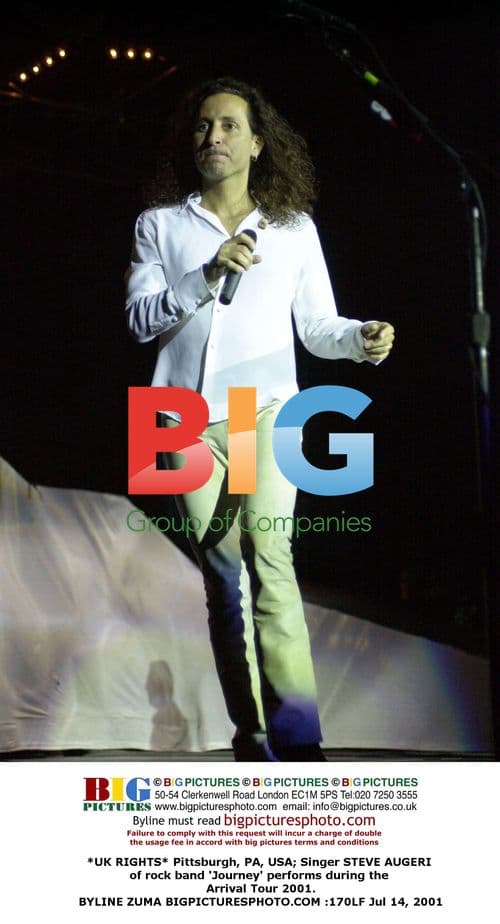 Steve Augeri of Journey performs during 2001 tour