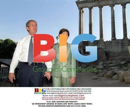 George W. Bush and wife Laura in Rome