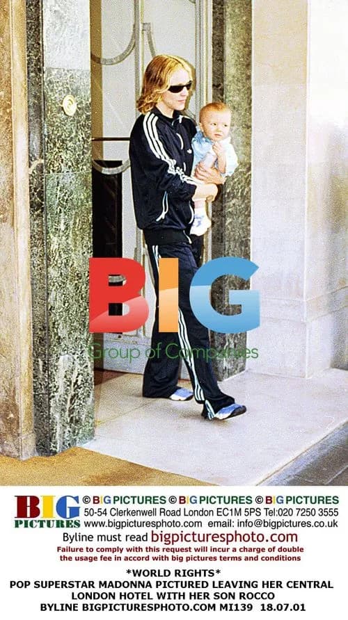 Madonna Leaves London Hotel with Son Rocco