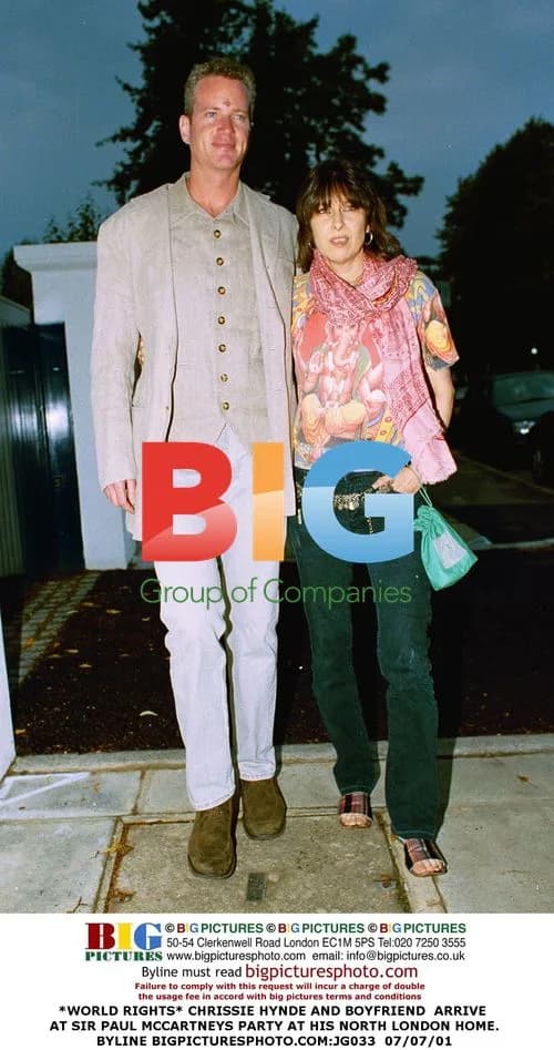 Chrissie Hynde and boyfriend at Paul McCartney's party