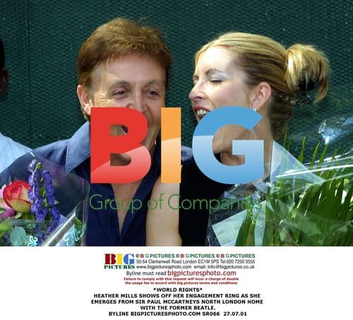 Heather Mills shows off engagement ring