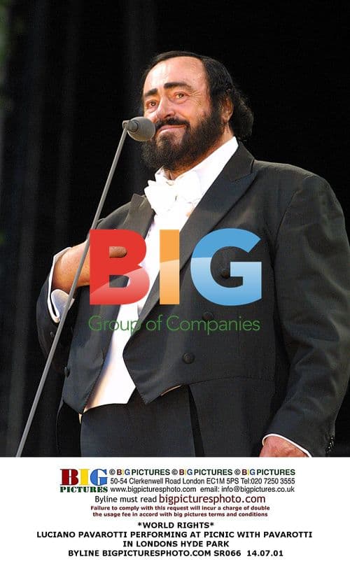 Luciano Pavarotti Performing at Picnic in Hyde Park