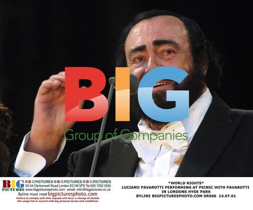 Luciano Pavarotti Performs at Picnic in Hyde Park