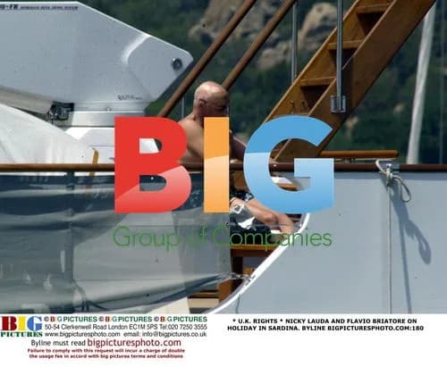 Nicky Lauda and Flavio Briatore on Yacht in Sardinia