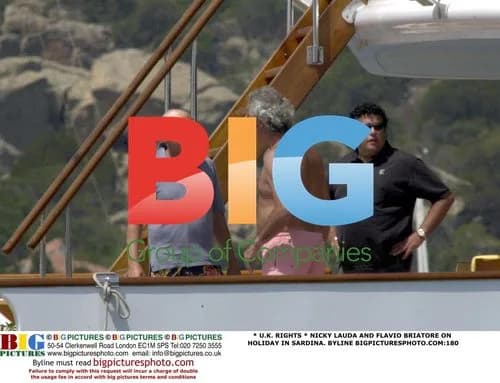 Nicky Lauda and Flavio Briatore on Yacht in Sardinia