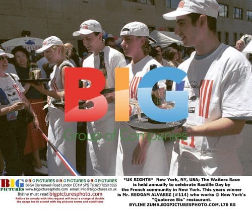 Waiters Race on Bastille Day in New York