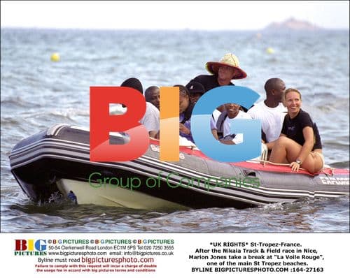 Marion Jones on St-Tropez Beach in France