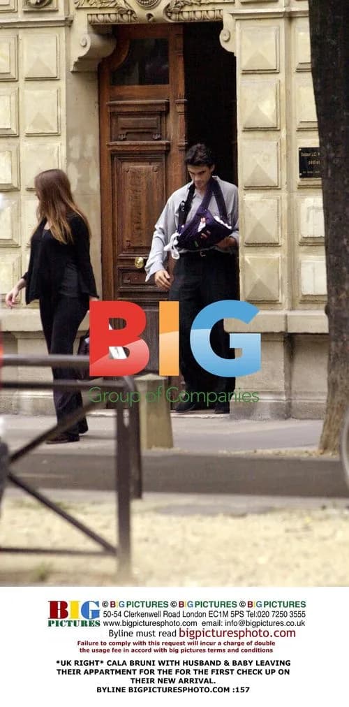 Carla Bruni Leaves Home With Husband & Baby