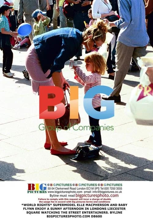 Elle Macpherson and Baby Flynn in London