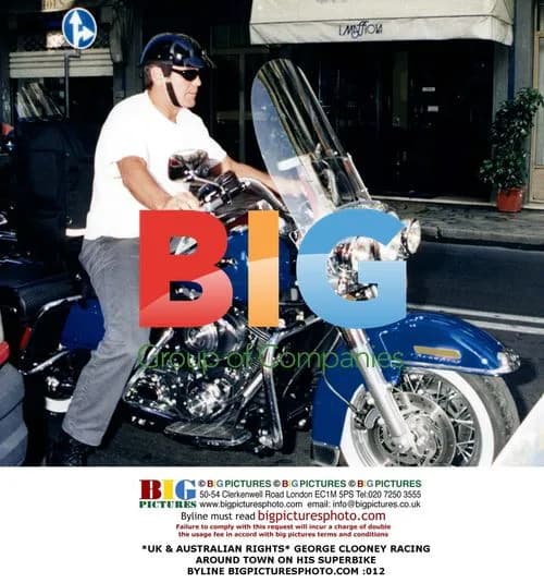 George Clooney Riding Superbike