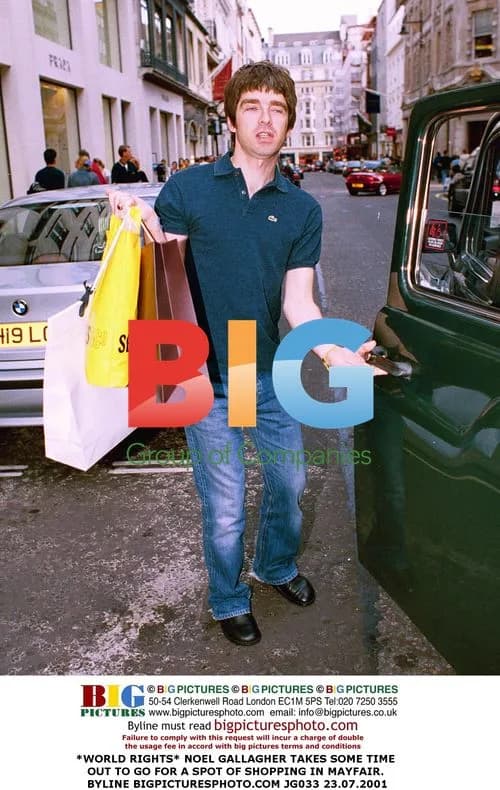Noel Gallagher shopping in Mayfair