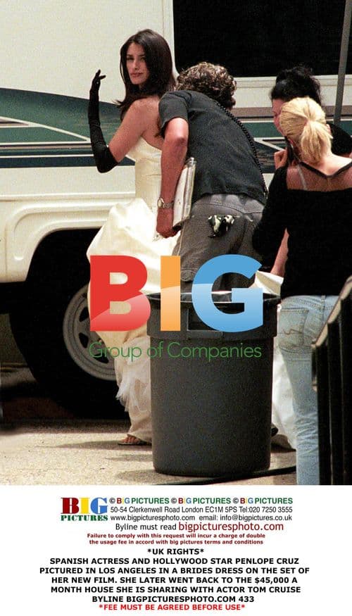 Penélope Cruz Pictured in Bridal Dress on L.A. Set