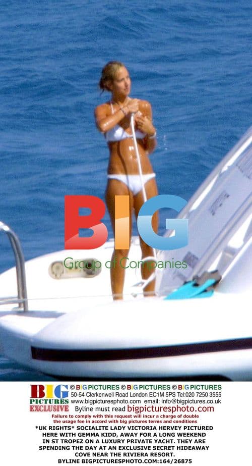 Lady Victoria Hervey and Gemma Kidd on Yacht in St. Tropez