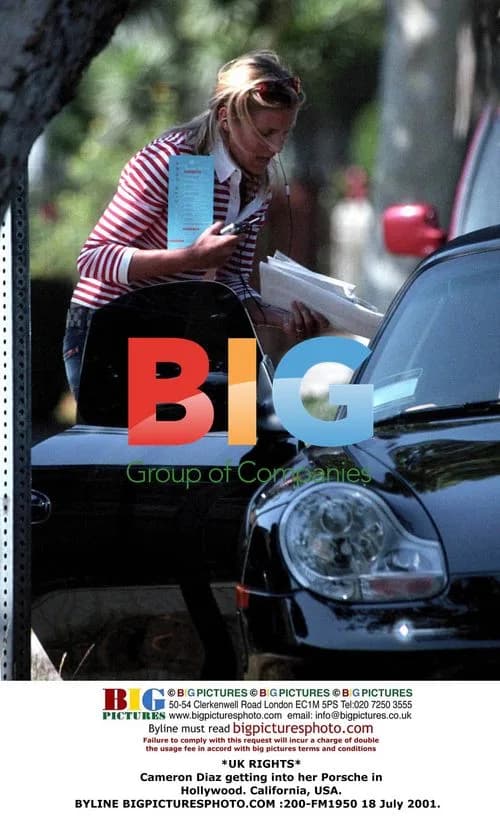 Cameron Diaz enters her Porsche