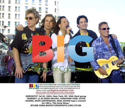 JOURNEY band members tape concert for CBS