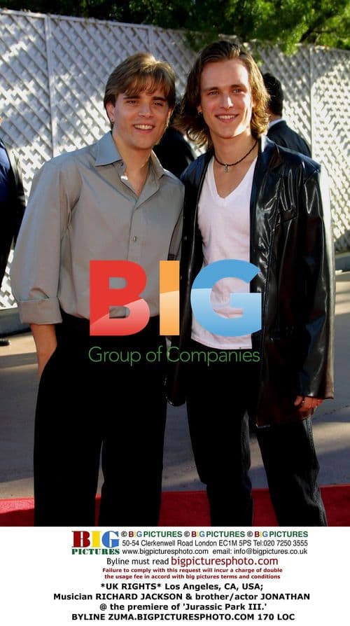 Musician Richard Jackson & brother Jonathan at 'Jurassic Park III' premiere