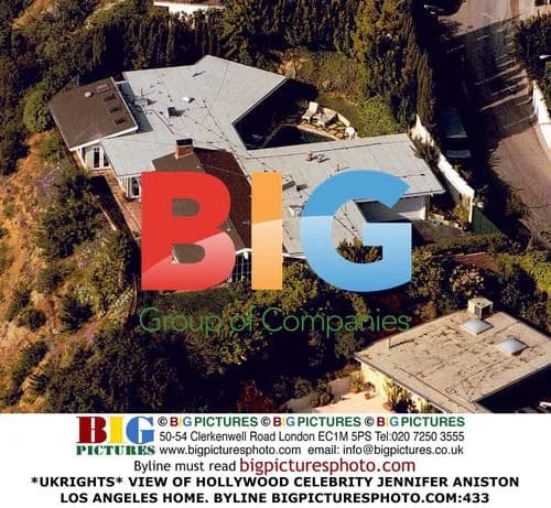 Jennifer Aniston's Hollywood Home Aerial View