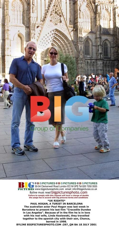 Paul Hogan and family in Barcelona