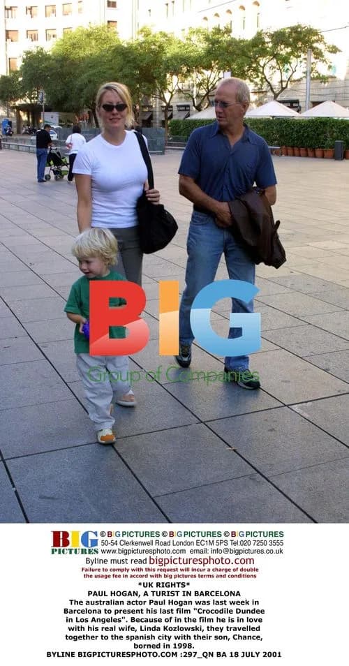Paul Hogan and family in Barcelona