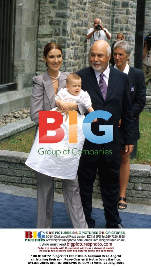 Celine Dion and Rene Angelil christen son