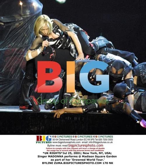 Madonna performs on Drowned World Tour