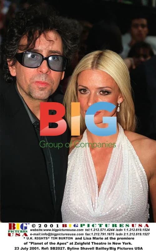 Tom Burton and Lisa Marie at "Planet of the Apes" premiere